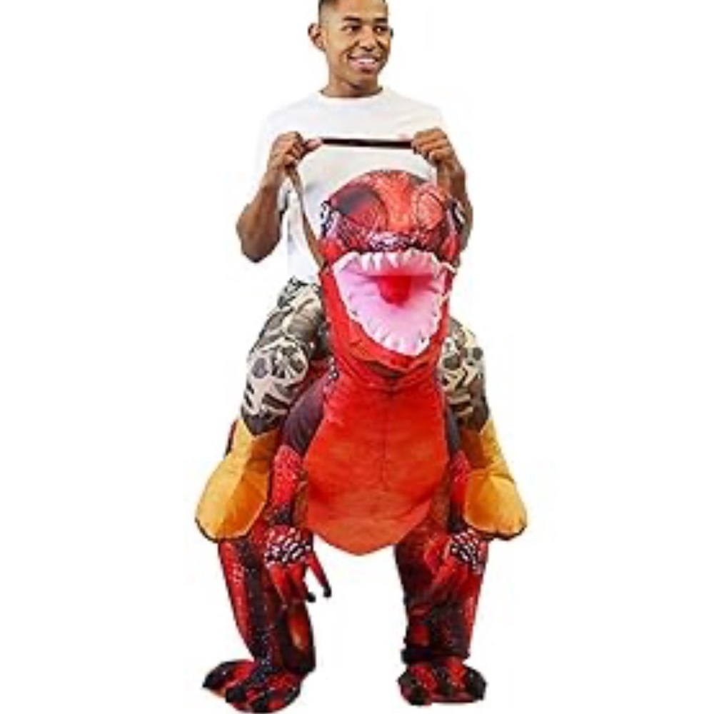 🌼💜💜NWT Spooktacular Creations Inflatable Raptor Halloween Riding a Raptor - Picture 5 of 7